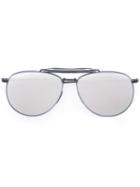 Thom Browne - Mirrored Lens Sunglasses - Women - Metallic Fibre - One Size, Grey, Metallic Fibre
