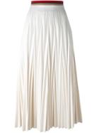 Aviù Pleated Maxi Skirt, Women's, Size: 40, White, Polyester/polyurethane
