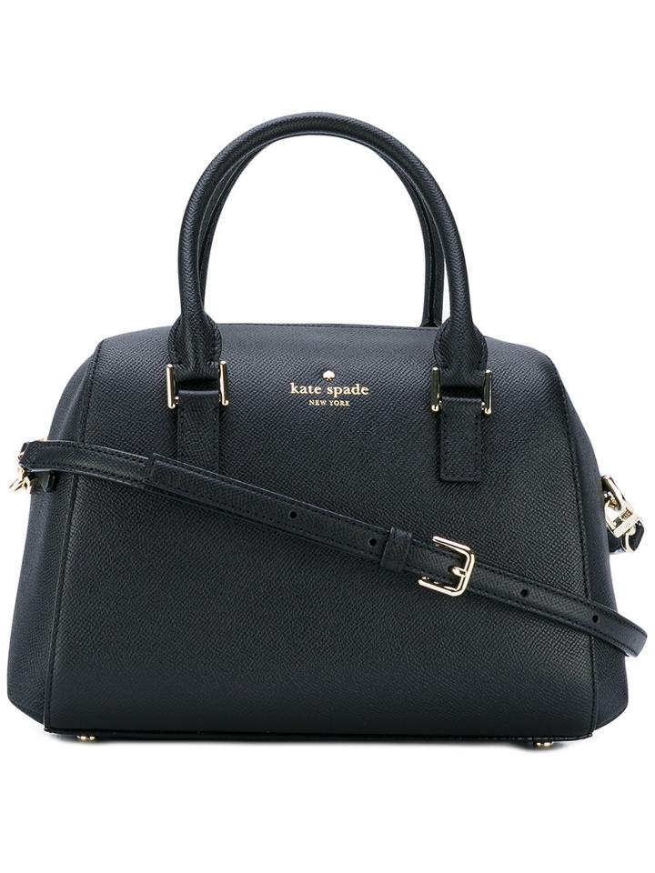 Kate Spade - Logo Stamp Tote - Women - Leather/polyester - One Size, Black, Leather/polyester