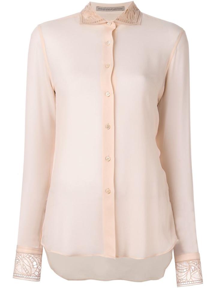 Ermanno Scervino Sheer Blouse, Women's, Size: 40, Nude/neutrals, Silk/viscose/polyamide/polyester