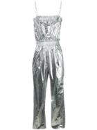 Isabel Marant Metallic Fitted Jumpsuit - Silver