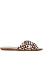 Loeffler Randall Woven Flat Sandals - Brown