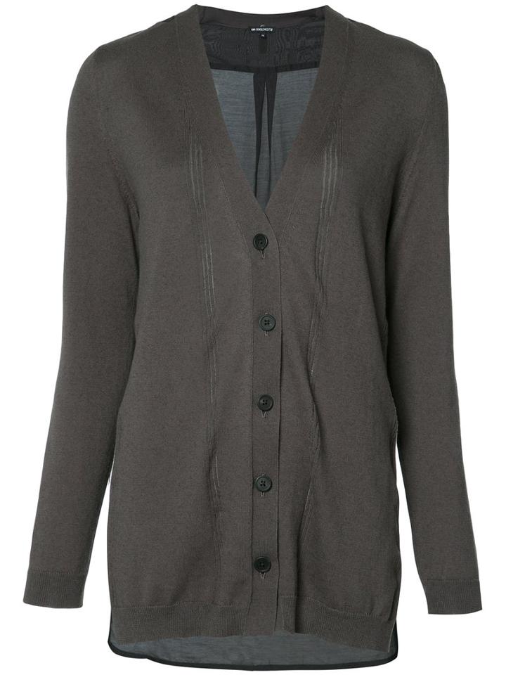 Ann Demeulemeester V-neck Cardigan, Women's, Size: 40, Grey, Cotton/cashmere/silk