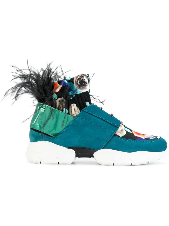Msgm Feathered Sneakers - Blue