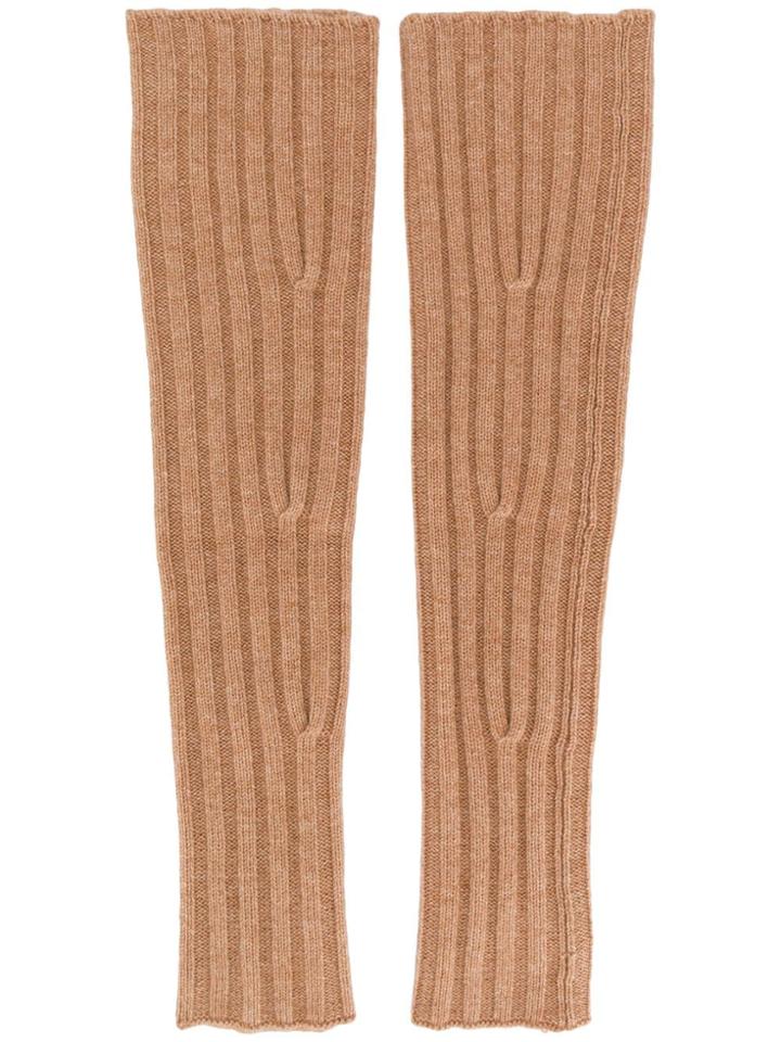 Cashmere In Love Aspen Knitted Sleeve Warmers - Neutrals