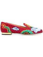 Charlotte Olympia Dragon Loafers - Red