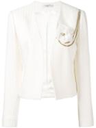 Lanvin - Floral Embroidered Blazer - Women - Silk/cotton/acetate/viscose - 38, White, Silk/cotton/acetate/viscose