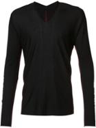 Label Under Construction V-neck Jumper - Black