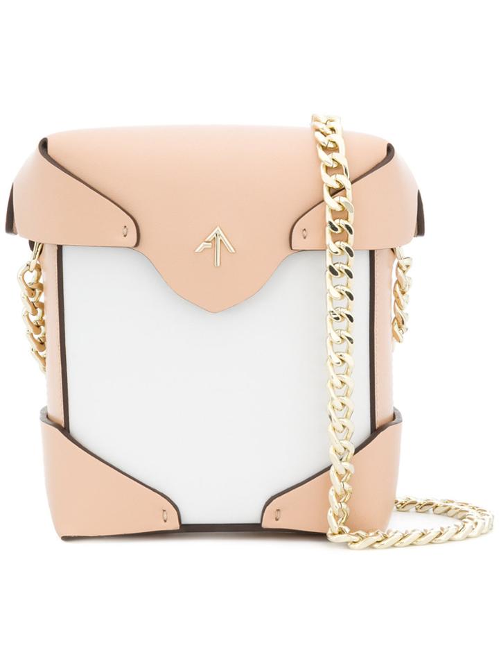 Manu Atelier Two-tone Chain Shoulder Bag - Nude & Neutrals