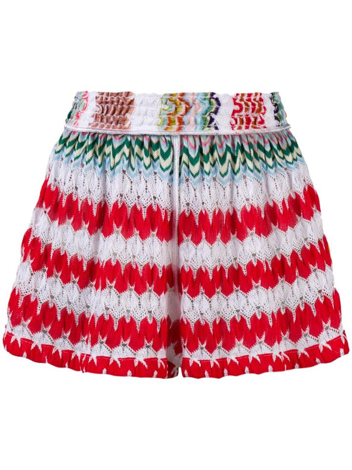 Missoni Mare Zig Zag Pattern Beach Shorts - White