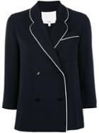 Tibi Fitted Jacket, Women's, Size: 4, Black, Polyester/silk