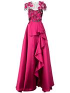 Marchesa Notte Mikado Ball Gown - Pink & Purple