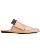 Marni Fringed Buckle Mules - Neutrals