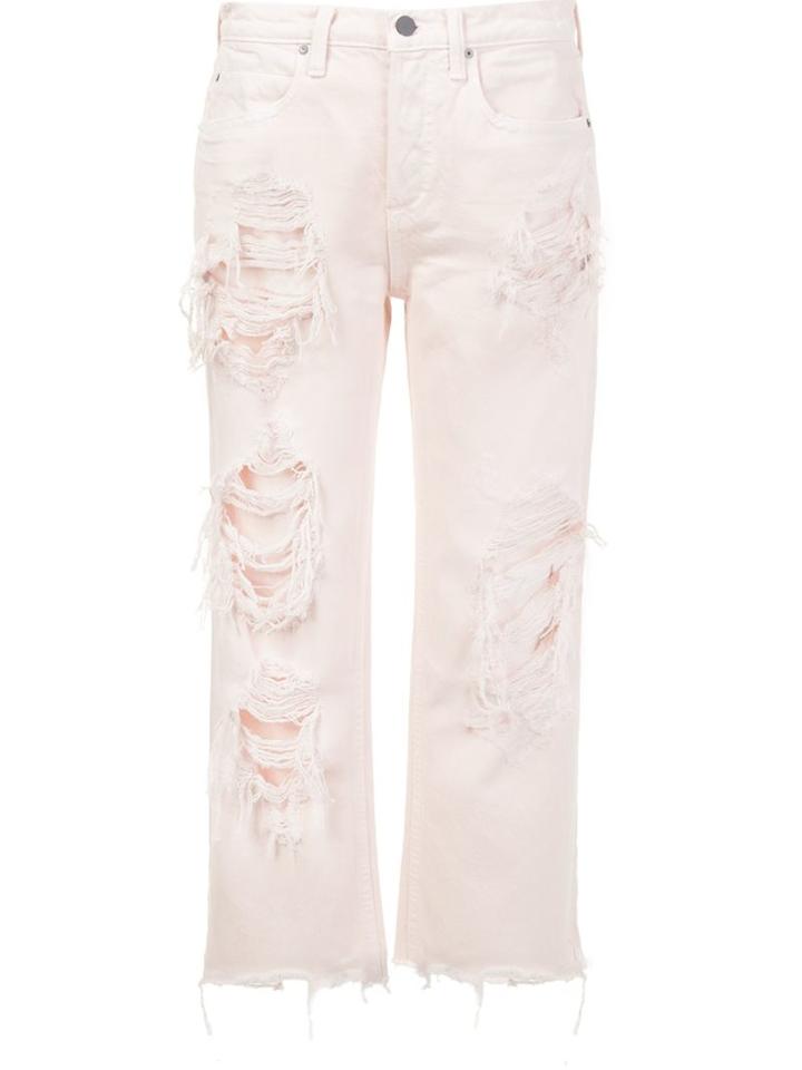 Alexander Wang Distressed Cropped Jeans, Women's, Size: 27, Pink/purple, Cotton