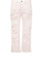 Alexander Wang Distressed Cropped Jeans, Women's, Size: 27, Pink/purple, Cotton