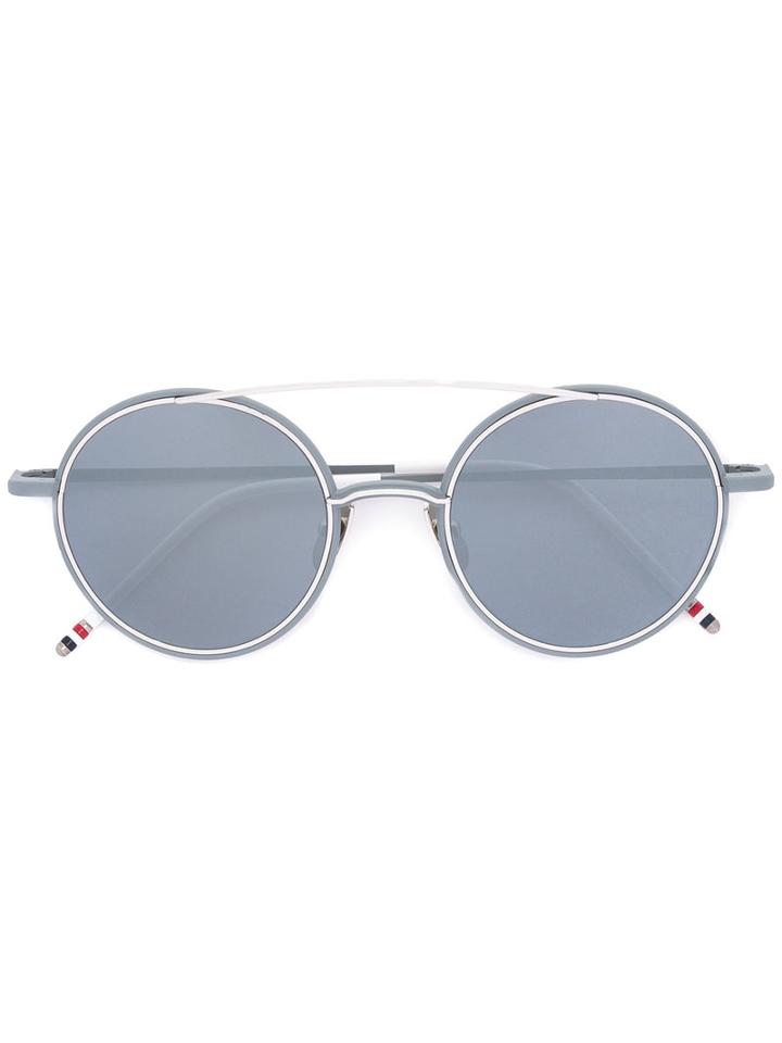 Thom Browne - Round Shaped Sunglasses - Unisex - Metallic (grey) Fibre - One Size, Metallic Fibre