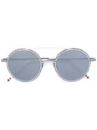 Thom Browne - Round Shaped Sunglasses - Unisex - Metallic (grey) Fibre - One Size, Metallic Fibre