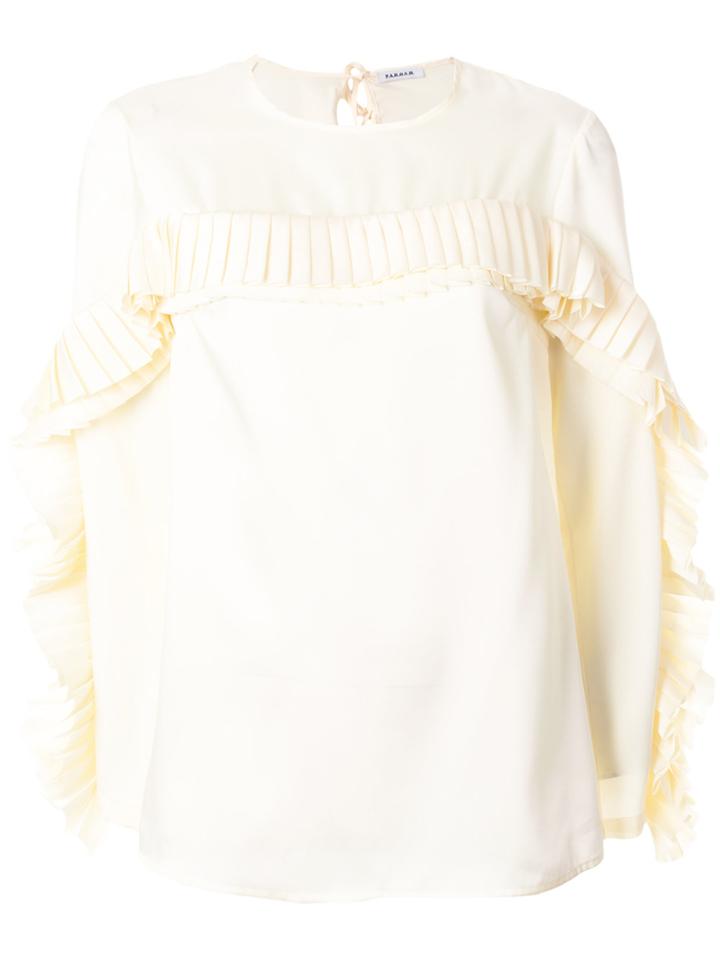 P.a.r.o.s.h. Pleated Trim Blouse - White