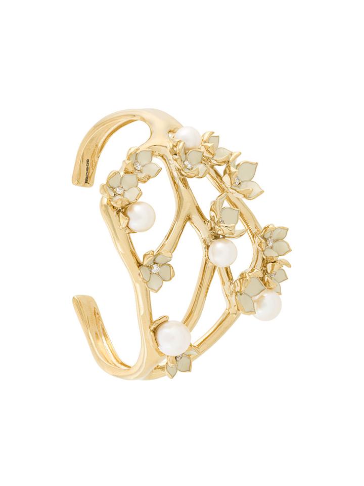 Shaun Leane Cherry Blossom Diamond Cuff - Metallic