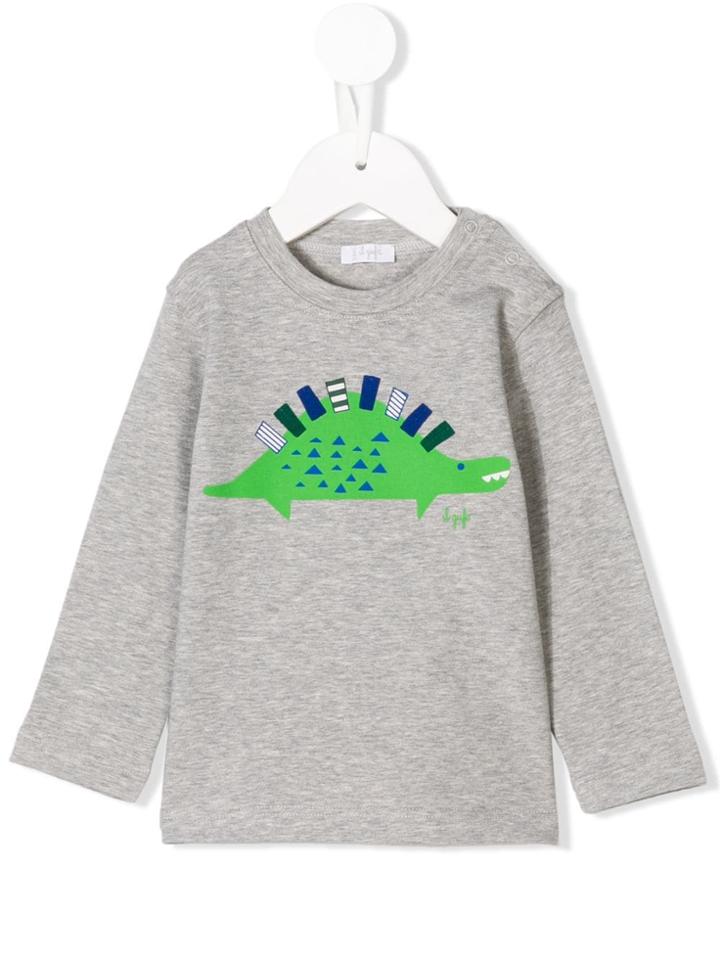 Il Gufo Crocodile Print T-shirt - Grey