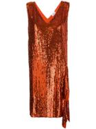 P.a.r.o.s.h. Ruffle Detail Sequin Dress - Orange