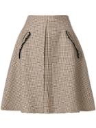 No21 Checked A-line Skirt - Brown