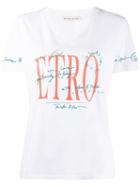Etro Graphic V-neck T-shirt - White