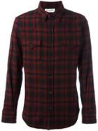 Saint Laurent Checked Shirt, Men's, Size: Large, Red, Nylon/wool