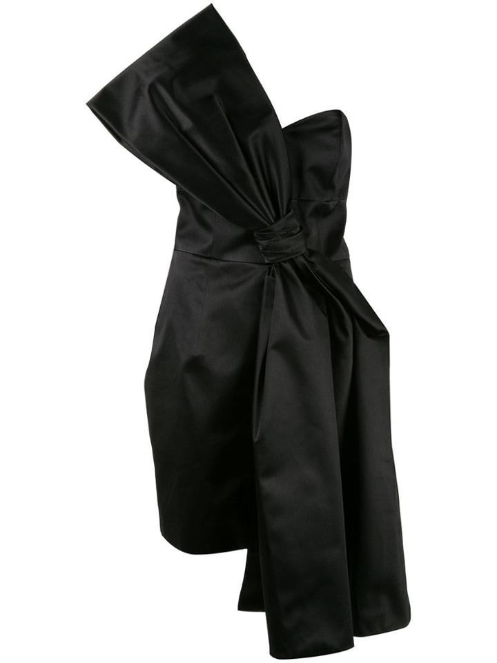 Paule Ka Satin Bow Dress - Black