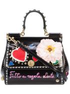Dolce & Gabbana Sicily Love You Shoulder Bag - Black