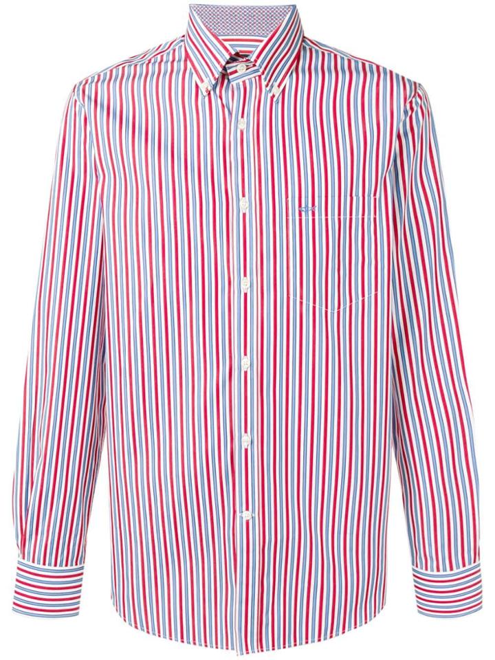 Paul & Shark Striped Poplin Shirt - Red