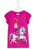 Moschino Kids Carousel Print T-shirt, Size: 8 Yrs, Pink/purple