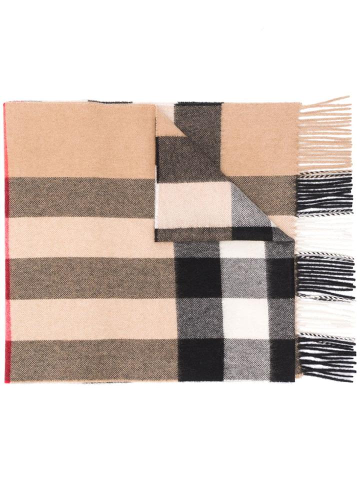 Burberry Half Mega Check Cashmere Scarf - Neutrals