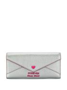 Miu Miu Madras Love Wallet - Silver