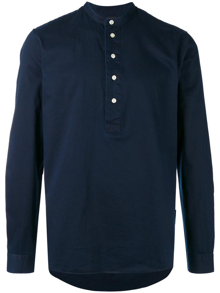 Hope - Mandarin Collar Shirt - Men - Cotton - 52, Blue, Cotton