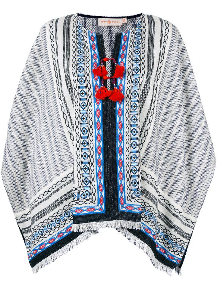 Tory Burch Multi-pattern Tunic, Women's, Size: Xs, Black, Cotton/other Fibers