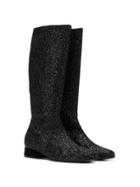 Monnalisa Teen Sequin Embellished Boots - Black