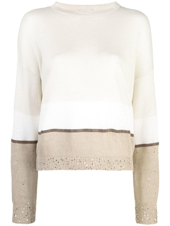 Brunello Cucinelli Sequin Embellished Jumper - Neutrals