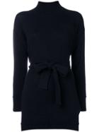 Lamberto Losani Belted Turtleneck Sweater - Blue