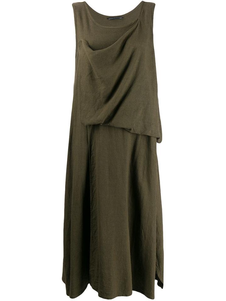Yohji Yamamoto Drape Detail Dress - Green