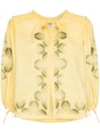 Innika Choo Smock Linen Blouse - Yellow