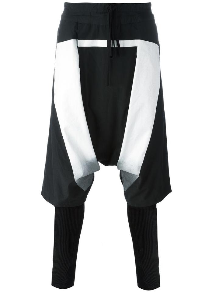 Nil0s Drop-crotch Printed Shorts Leggings, Men's, Size: 1, Black, Cotton/nylon