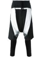 Nil0s Drop-crotch Printed Shorts Leggings, Men's, Size: 1, Black, Cotton/nylon