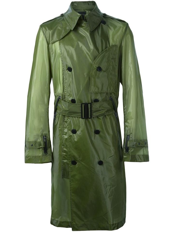 Y-3 Translucent Coat, Men's, Size: Medium, Green, Polyamide