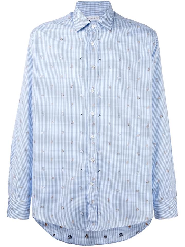 Etro Checked And Animal Print Shirt