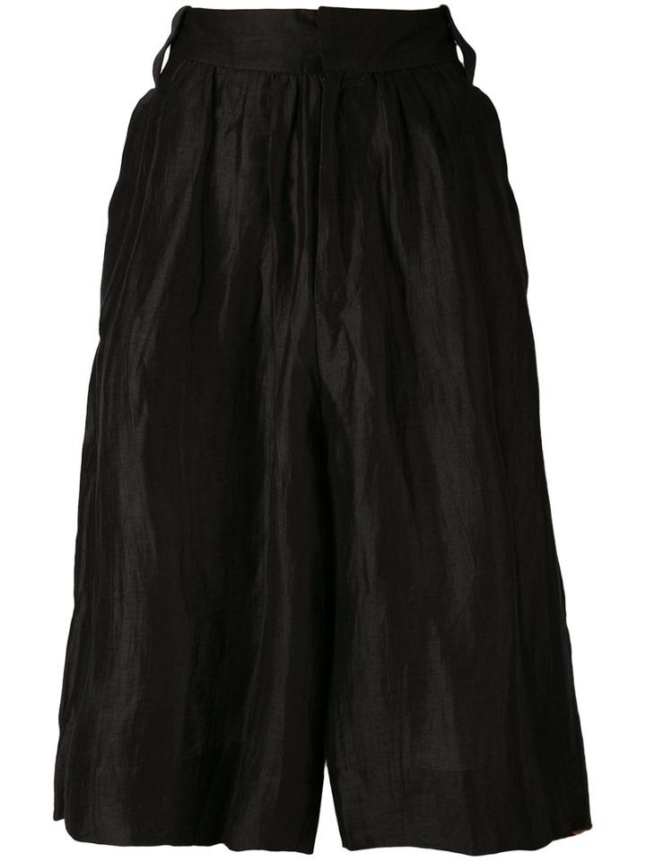 Reality Studio - Tong Shorts - Women - Linen/flax/polyamide - M, Black, Linen/flax/polyamide