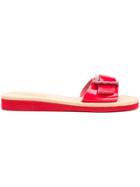 Ancient Greek Sandals Buckle Strap Sandals - Red