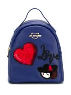Love Moschino Logo Patch Backpack - Blue