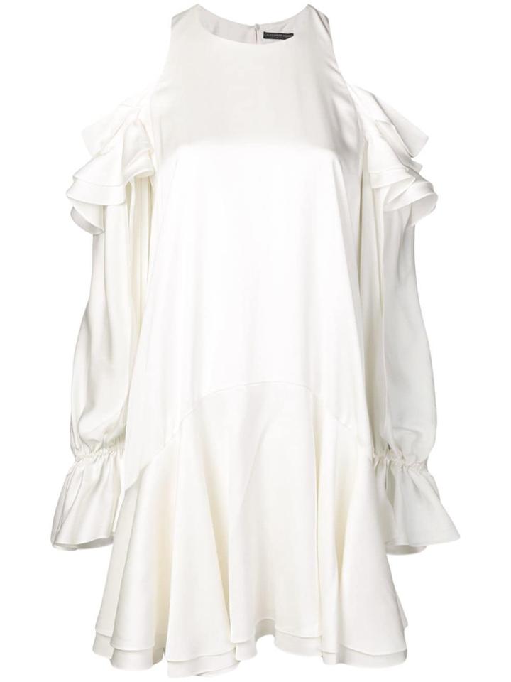 Alexander Mcqueen Ruffle Mini Dress - White