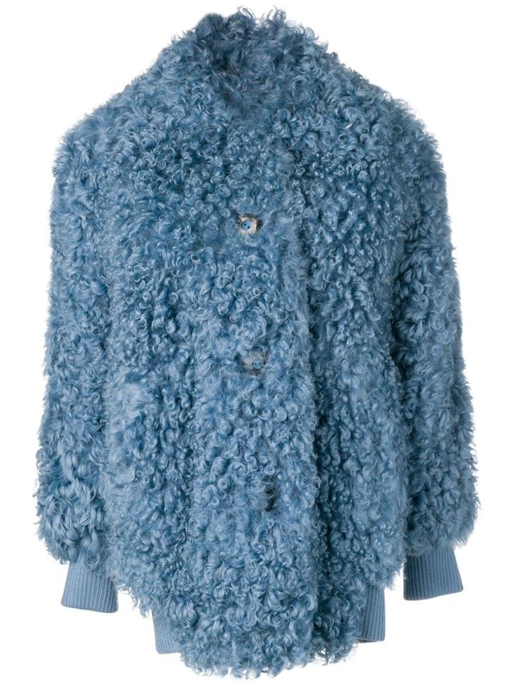 Miu Miu Loose Oversized Coat - Blue